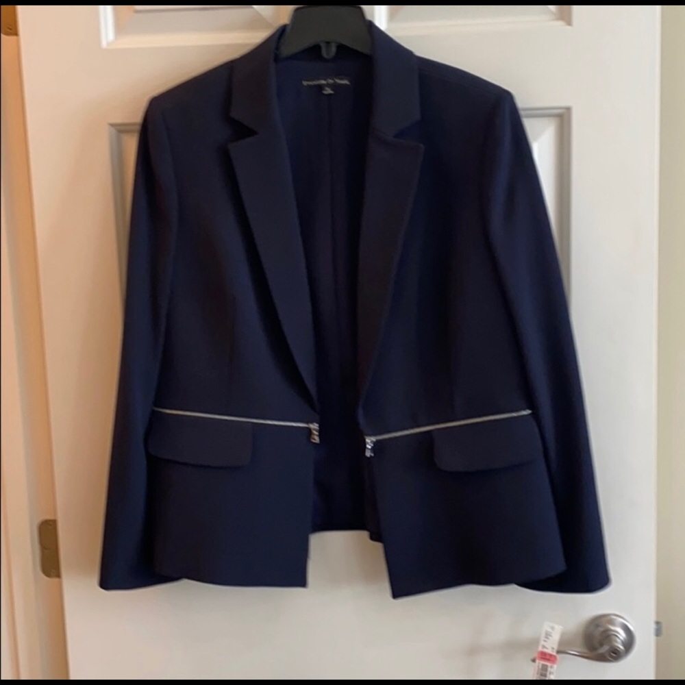 Preston & York Navy Blazer with Silver Accents